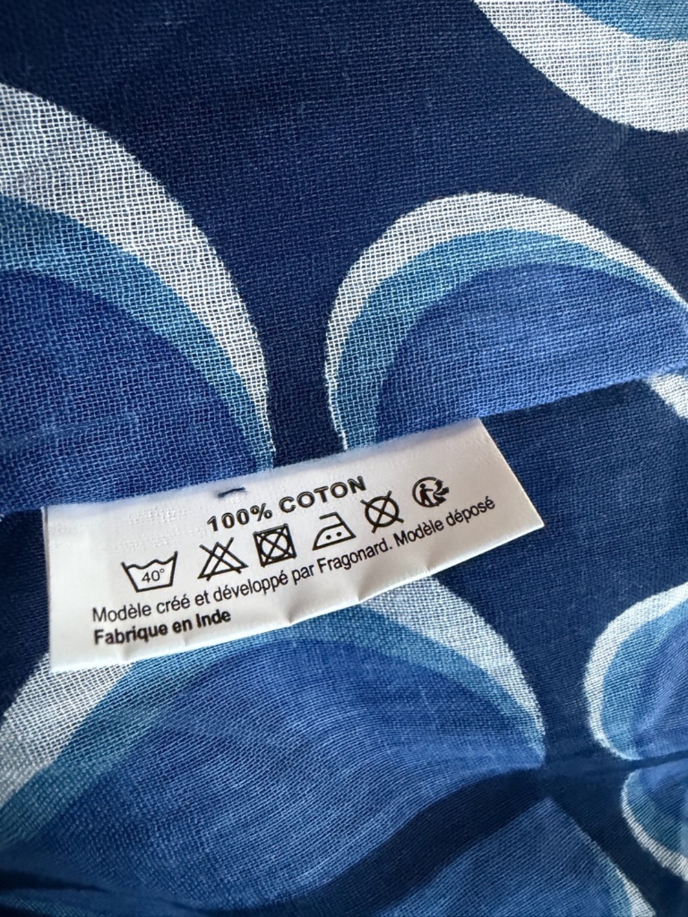 NWOT Fragonard 100% Cotton Semi-Sheer Billowy Lightweight Geometric Peacock-Like - Picture 7 of 7